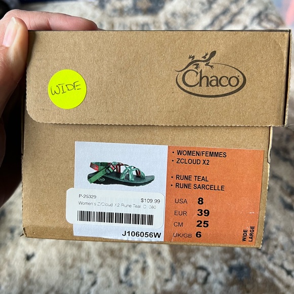 Chaco Green and Coral Women's Sandals - Picture 4 of 4